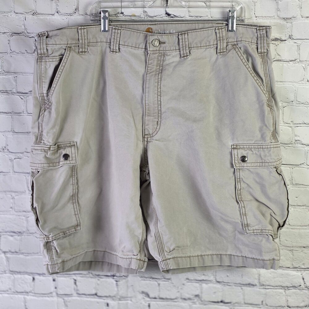 Carhartt Men's Size 44" Beige Relaxed Fit Canvas Cargo Shorts